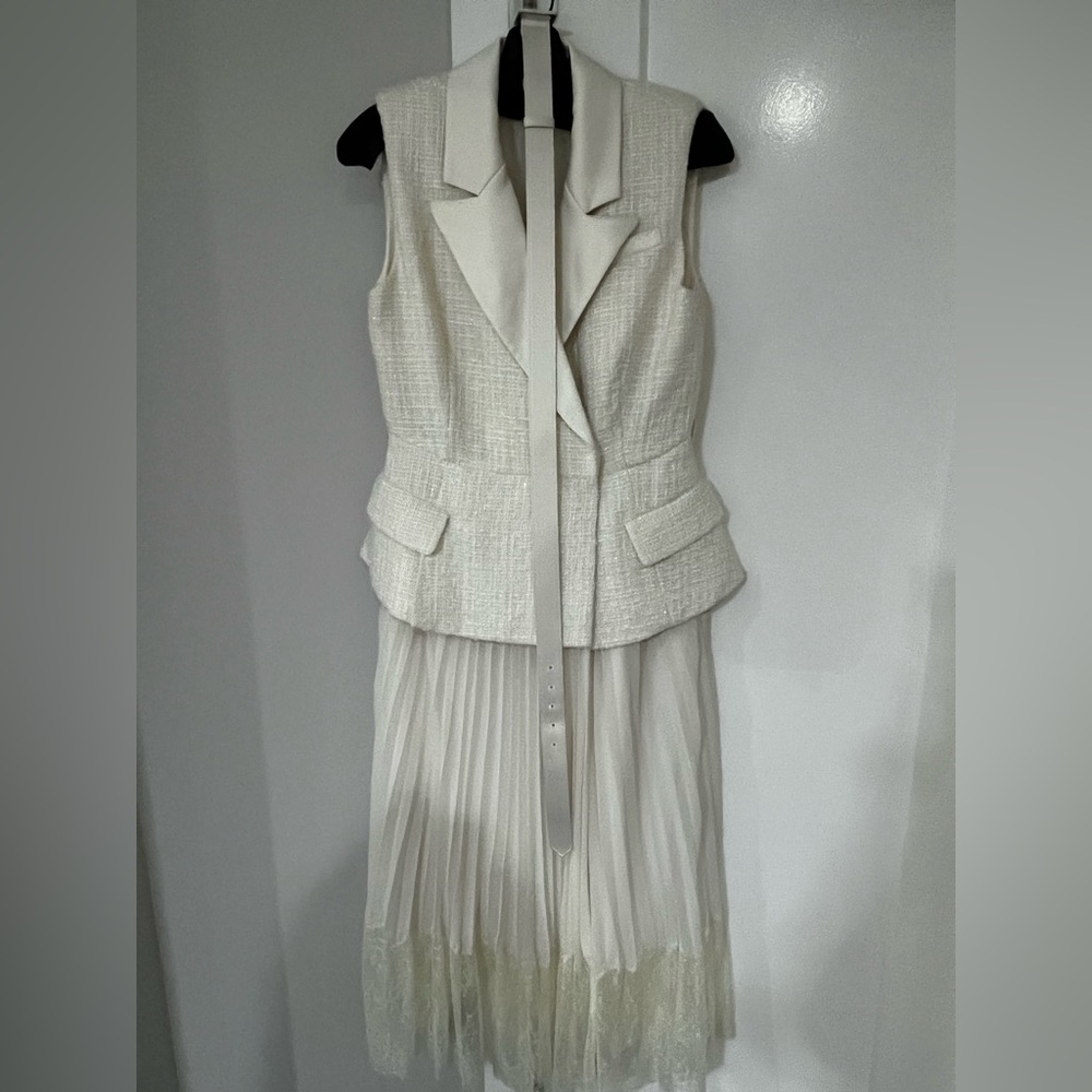 Self-Portrait Cream Midi Dress